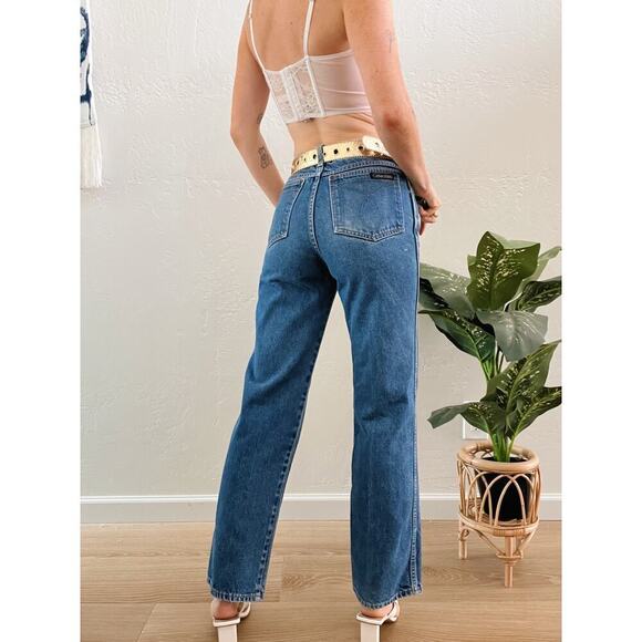 Vintage 1980/90's Calvin Klein High Waist Boot Leg Jeans - Picture 2 of 10